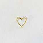 Gold Tone Sterling Silver Heart Ring