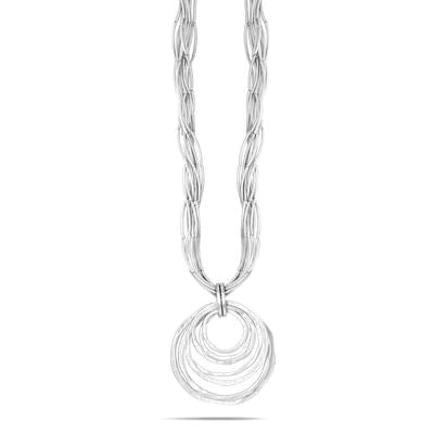 Fashion Silver Circle Drop Necklace Set