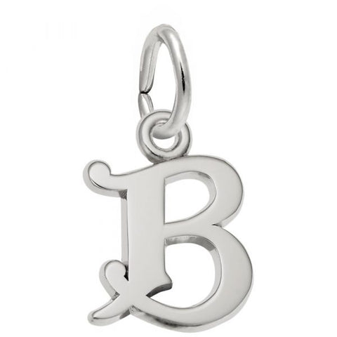 Sterling Silver Curly Initial B Accent Charm