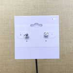 Silver Tone Crystal Studs