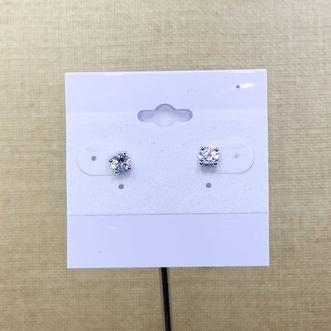 Silver Tone Crystal Studs