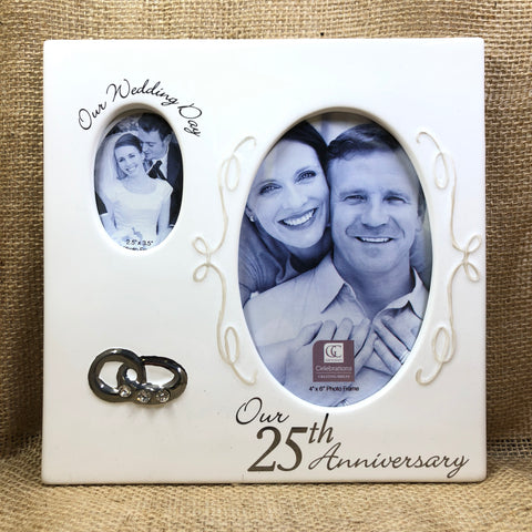"Our 25th Anniversary" with Wedding Bands Frame