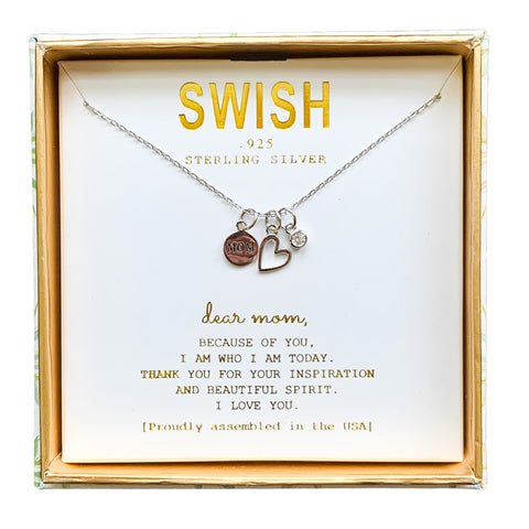 SWISH: Dear Mom Charm Necklace