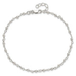 Sterling Silver Fancy Beaded Anklet