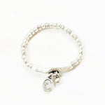 Fashion Silver Tone Dangle Stretch Bracelet