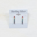 SS Rainbow CZ Drop Dangle Earrings