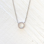 Mini Open Circle Pave Fashion Necklace
