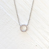 Mini Open Circle Pave Fashion Necklace