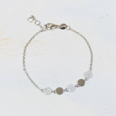 Sterling Silver Children’s Bracelet with CZ Accent Circles