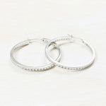 Sterling Silver CZ Hoops