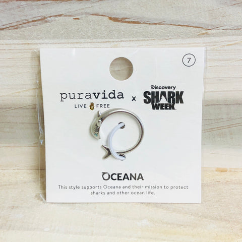 Pura Vida shark week collection ring