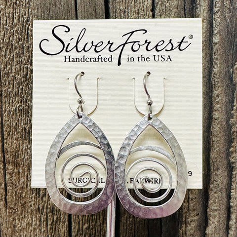 Silver Forest Silver Teardrop Swirl Earrings