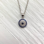 Sterling Silver Round Cluster Necklace