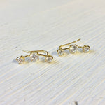 Sterling Silver Gold Tone CZ Ear Climber