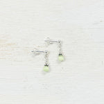 Sterling Silver Green Bead Earrings