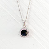 Silver-Tone Ball Chain Crystal Necklace