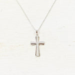Sterling Silver CZ Cross Necklace