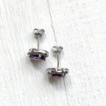 Sterling Silver February Halo Studs