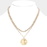 Fashion Layered Circle Pendant Necklace