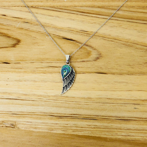 Paua Shell Angel Wing Necklace