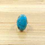 Sterling Silver Long Oval Turquoise Ring