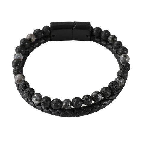 Mad Man Black and White Lava Bracelet