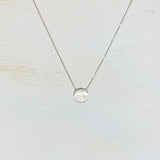 Sterling Silver Half CZ Circle Necklace