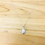 Sterling Silver Oval Pearl Necklace