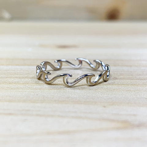 Sterling Silver Wave Band Ring