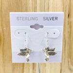Sterling Silver Humming Bird Dangle Earrings