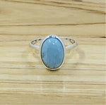 Sterling silver oval Larimar ring-size 10