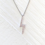 Silver Tone Lightning Bolt Necklaces