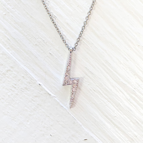 Silver Tone Lightning Bolt Necklaces