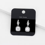 Fashion Silver Tone CZ Dangle Earrings