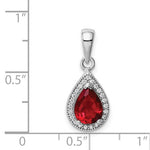 Sterling Silver January CZ Teardrop Necklace