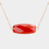 Fashion Gold Tone Stone Pendant Necklace