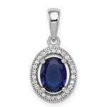 Sterling Silver September Oval Halo Necklace w/ CZ’s