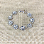 Magnetic Silver Tone Circle Crystal Fashion Bracelet