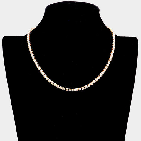 Fashion Gold Tone Rhinestone Necklace
