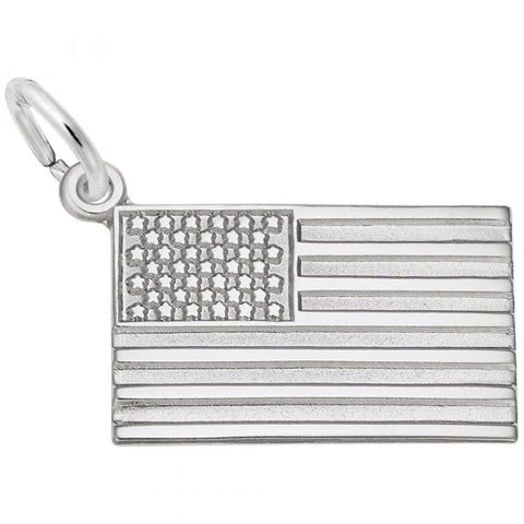 Sterling Silver American Flag Charm