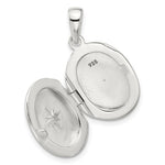 Sterling Silver CZ Oval Locket Necklace