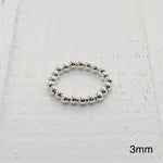 3MM BEADED STERLING SILVER RING