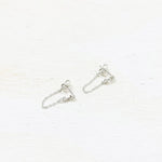 SS CZ Stud with Chain Drop