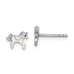 Sterling Silver Tiny Unicorn Stud Earrings
