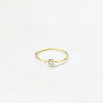 Sterling Silver Gold Plated Clear Stone Ring