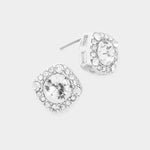 Fashion Silver Tone Crystal Studs