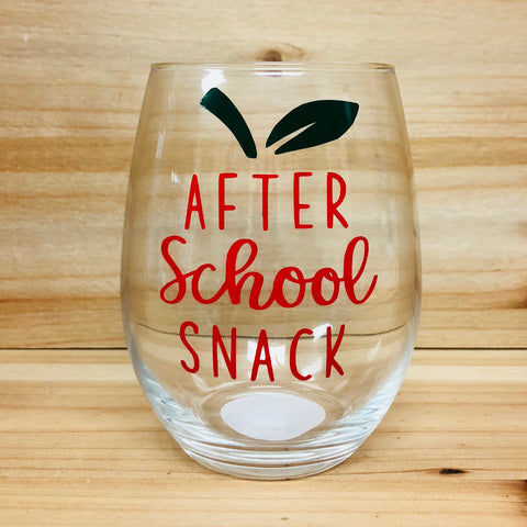 After School Snack Stemless Wine Glass