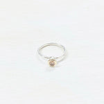 Sterling Silver Estate Gold Tone Accent Ring