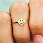 Enamel Happy Face Ring