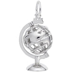 Sterling Silver 3D Globe Charm